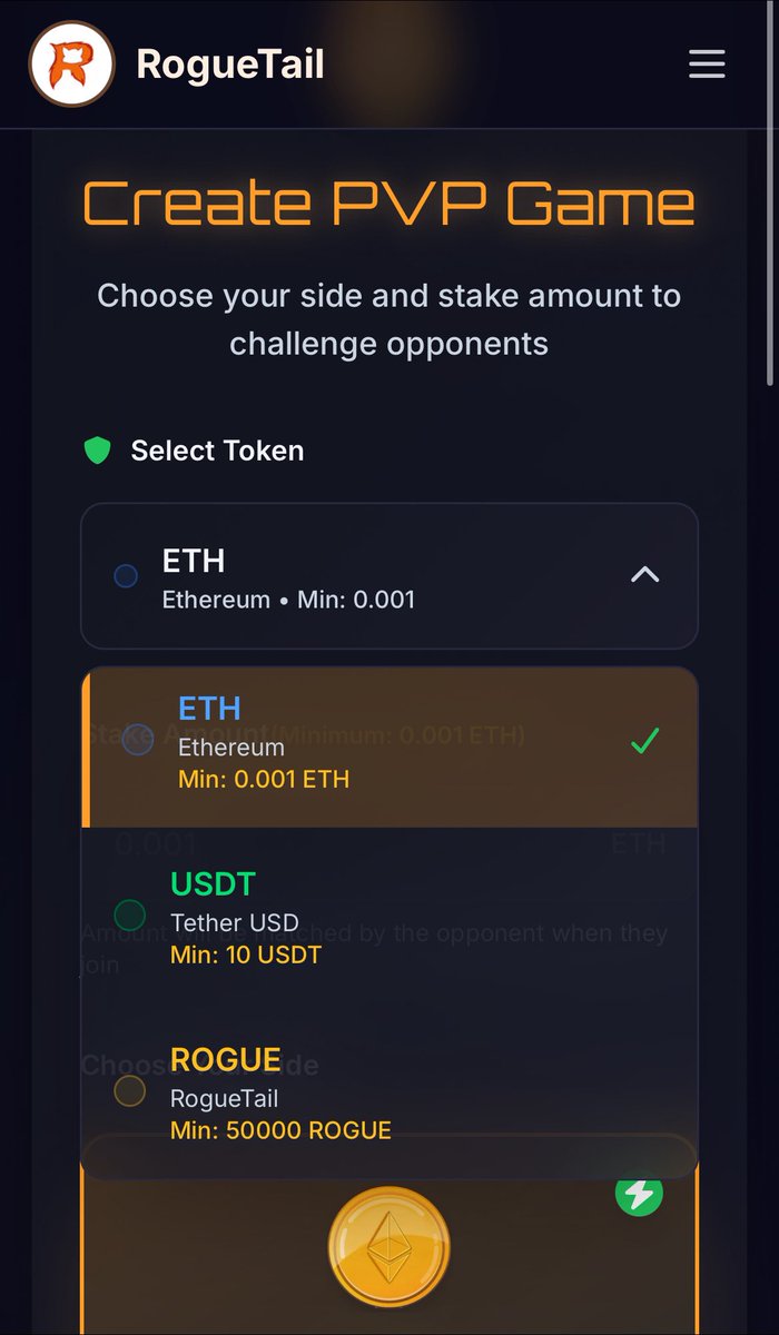 I politely request the Rogue team to set the minimum amount of $ROGUE 🦊currency required for creating a game between 10,000 - 20,000 $ROGUE  so that we can create and play more games!

 Thanks for the strong team! 🦊🧡
<a href="/RogueTail/">RogueTail</a> 
Comment your opinion than below🧡👇🏻