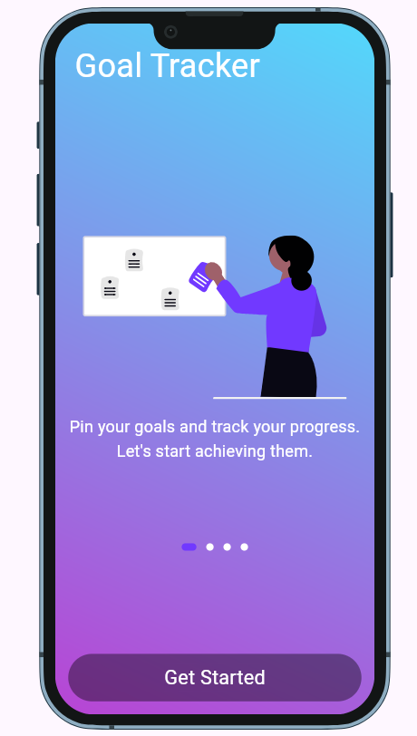 Hey folks, I have started to build my new Project, Goal Tracker App. This is the onboarding Screen of my App. I will post every screen of my app as soon as it is developed. I hope to complete this project within 2 months. And also looking for an internship #buildinpublic #flutter