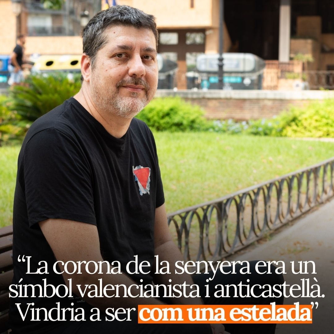 Tal qual açò que diu <a href="/JRNadal/">Josep Nadal</a>...  La corona i la consegüent franja blava de la Reial Senyera de València són un privilegi especial al Cap i Casal del Regne per no retre's als setges ni deixar-se envair pels castellans durant la Guerra dels Dos Peres: vilaweb.cat/noticies/tres-…