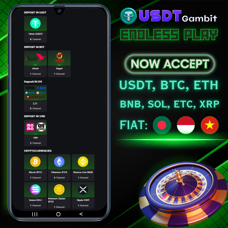bet8go's tweet photo. #USDTGambit Endless Play starts here. Now accepting Crypto &amp; Fiat 🎰
▶️ https://t.co/7LvahnCpKD https://t.co/fTqvxHCHhs