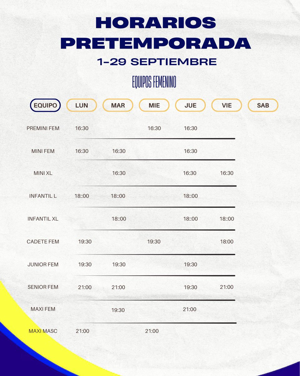 BaloncestoCoria's tweet photo. 📣⚠️ ¡Arranca la pretemporada!

Ya tenemos los horarios listos y queremos que tú formes parte desde el primer minuto.

🏟️ ¡Entrenamientos en puertas abiertas! Ven, anima, conoce al equipo y vive nuestro club desde dentro.

💙 ¡Nos vemos en el pabellón! 💛 https://t.co/jKB2hGvcRx