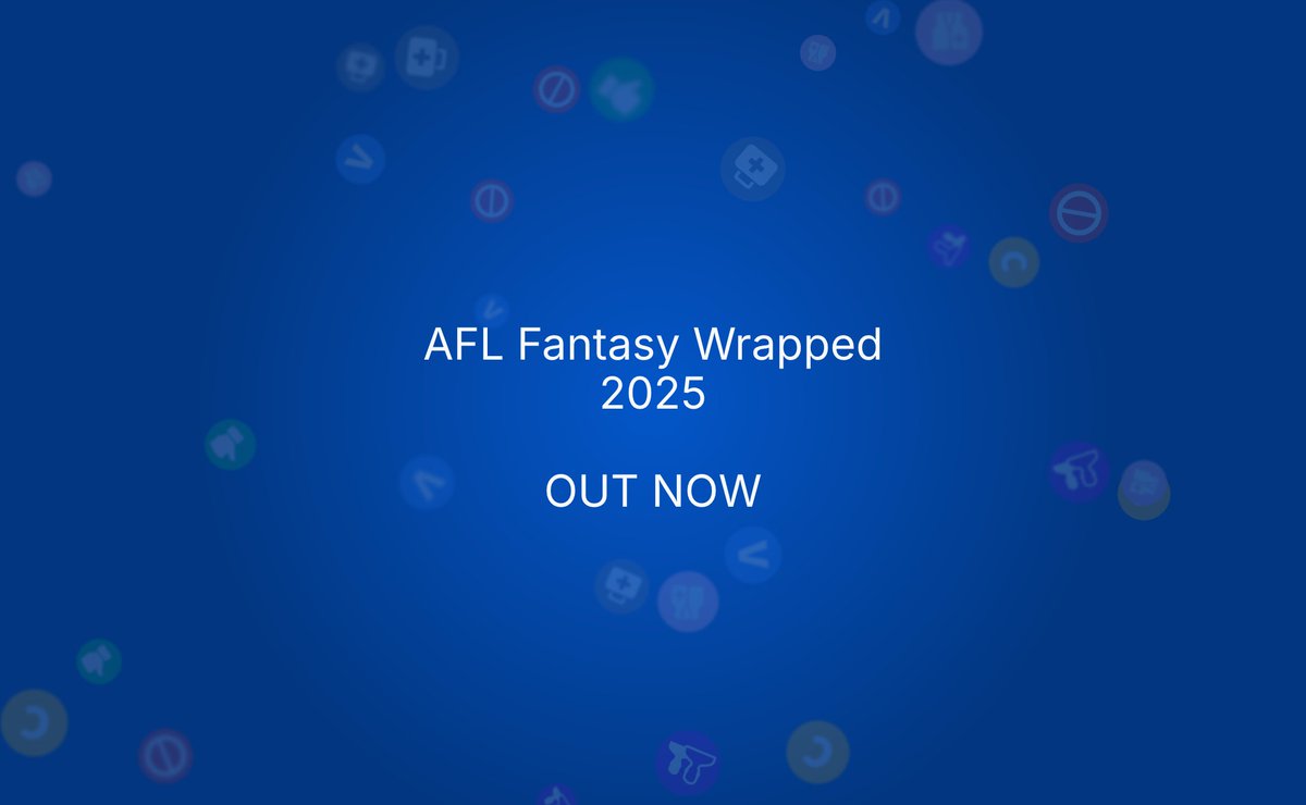 Scott Gibson (@gibbo2311) on Twitter photo AFL Fantasy Wrapped is BACK for 2025. Relive and share the highs and lows of your AFL Fantasy Classic season. See yours at aflfantasywrapped.com
#aflfantasy #aflfantasywrapped AFL Fantasy Wrapped is BACK for 2025. Relive and share the highs and lows of your AFL Fantasy Classic season. See yours at aflfantasywrapped.com
#aflfantasy #aflfantasywrapped