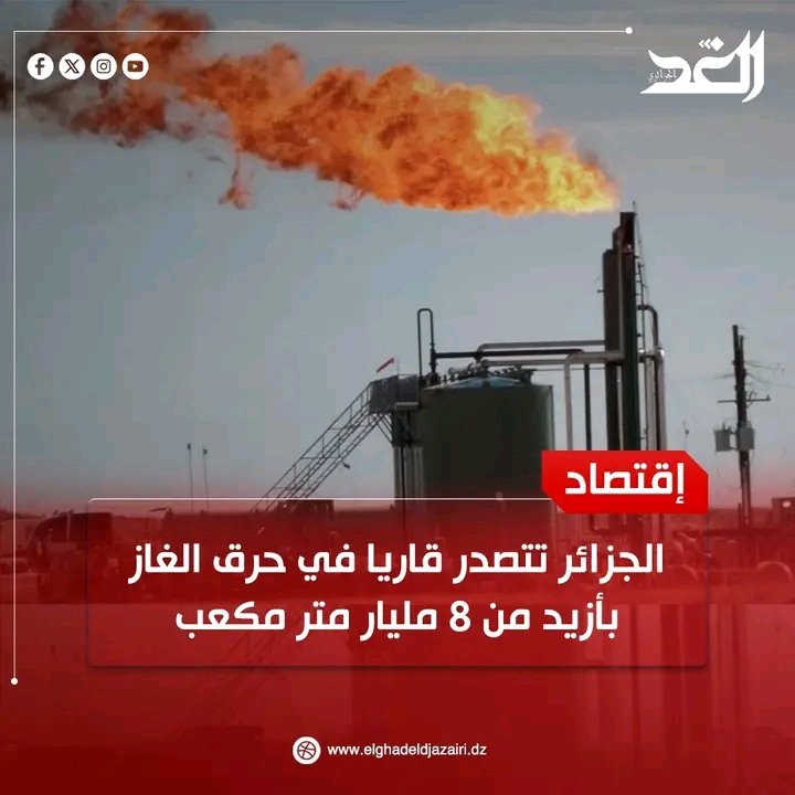 DzElghad's tweet photo. 🔴 #الجزائر تتصدر #قاريا في حرق #الغاز بأزيد من 8 مليار متر مكعب
📌 التفاصيل:https://t.co/TT6P4p8Zjz https://t.co/c5AXqGHFi9