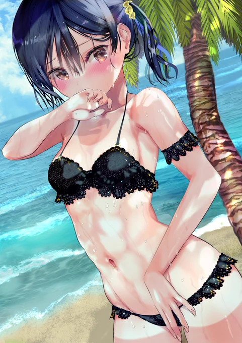最近つきあいはじめた陸上部の彼女にどうしてもとお願いしてビキニを着てもらった。腹筋がコンプレックスらしい・・・