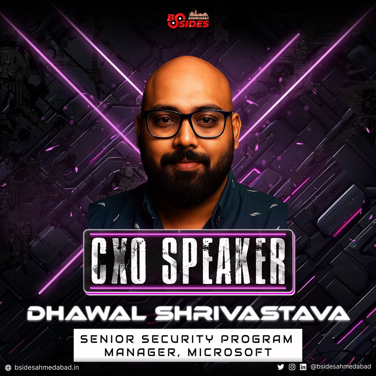 bsidesahmedabad's tweet photo. From securing the digital backbone of enterprises to shaping global security strategies — true leadership shines when vision meets execution. 💡🔐

We’re thrilled to welcome Dhawal Shrivastava, Senior Security Program Manager at Microsoft, as a CXO Speaker at BSides Ahmedabad 0x06.

With his expertise driving enterprise security programs at scale, Dhawal brings insights that bridge strategy, technology, and real-world impact.

🎟 Standard Sale is LIVE – book your tickets NOW➡️🔗https://t.co/SXQrWw6uVO

📅 12-13 September 2025
📍 AUDA Auditorium, Shela, Ahmedabad

#BSidesAhmedabad #CyberSecurity #Microsoft #CyberLeadership #SecurityStrategy #Hacking #infosec