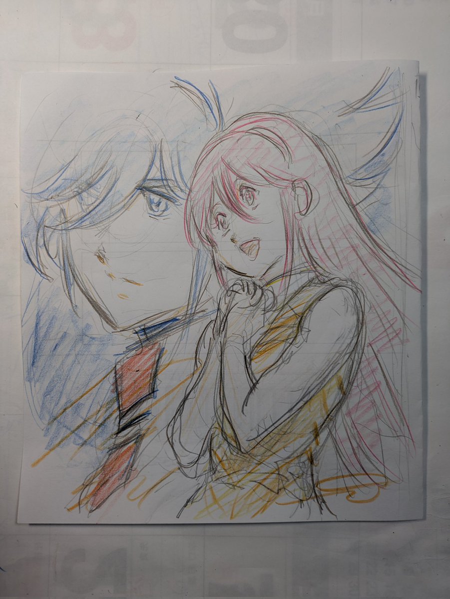 #岡崎つぐお彩色イラスト色紙

最終受注分の20枚が来月で１年のお待たせになってしまいますが…諸事情により、まだ暫しのご猶予を頂戴しなければならない状況です。
大変心苦しいのですが何卒暫しお待ちくださいませ。
ご希望イラストは必ずお届けいたしますので…！
m(_ _)m(画像は過去ラフにて…)