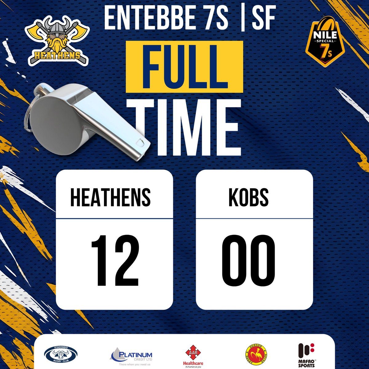 𝐒𝐅 | 𝐒𝐂𝐎𝐑𝐄 𝐔𝐏𝐃𝐀𝐓𝐄!

Colleagues, we’re through to the FINALS! 🔥

#HeathensTuko || #MunguNiWetu || #NileSpecialUganda7s || #Entebbe7s