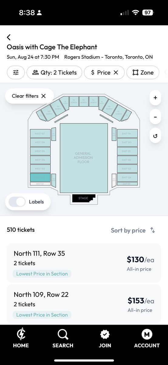 .<a href="/oasis/">Oasis</a>  released so many seats for these Toronto shows…

These floors were once $700 on secondary 👀👀👀

🎟️ “Get Ins” now near $100

#PaysToWait crew ✅✅✅