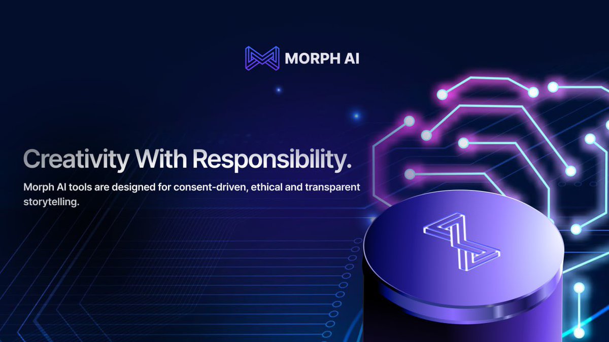 MorphAIEth's tweet photo. Ethics aren’t an afterthought, they’re built in.🔒
At #MorphAI, creativity comes with responsibility.
Our tools whether for face swaps, voice syncs or virtual influencers are designed for positive, transparent and consent-driven storytelling.
We believe powerful #AI should empower, not exploit.
So while we make creation seamless, we also encourage every user to stay mindful of how and why they create.
→Respect likeness.
→Get consent.
→Create with intention.
Let’s shape the future of media ethically and creatively.