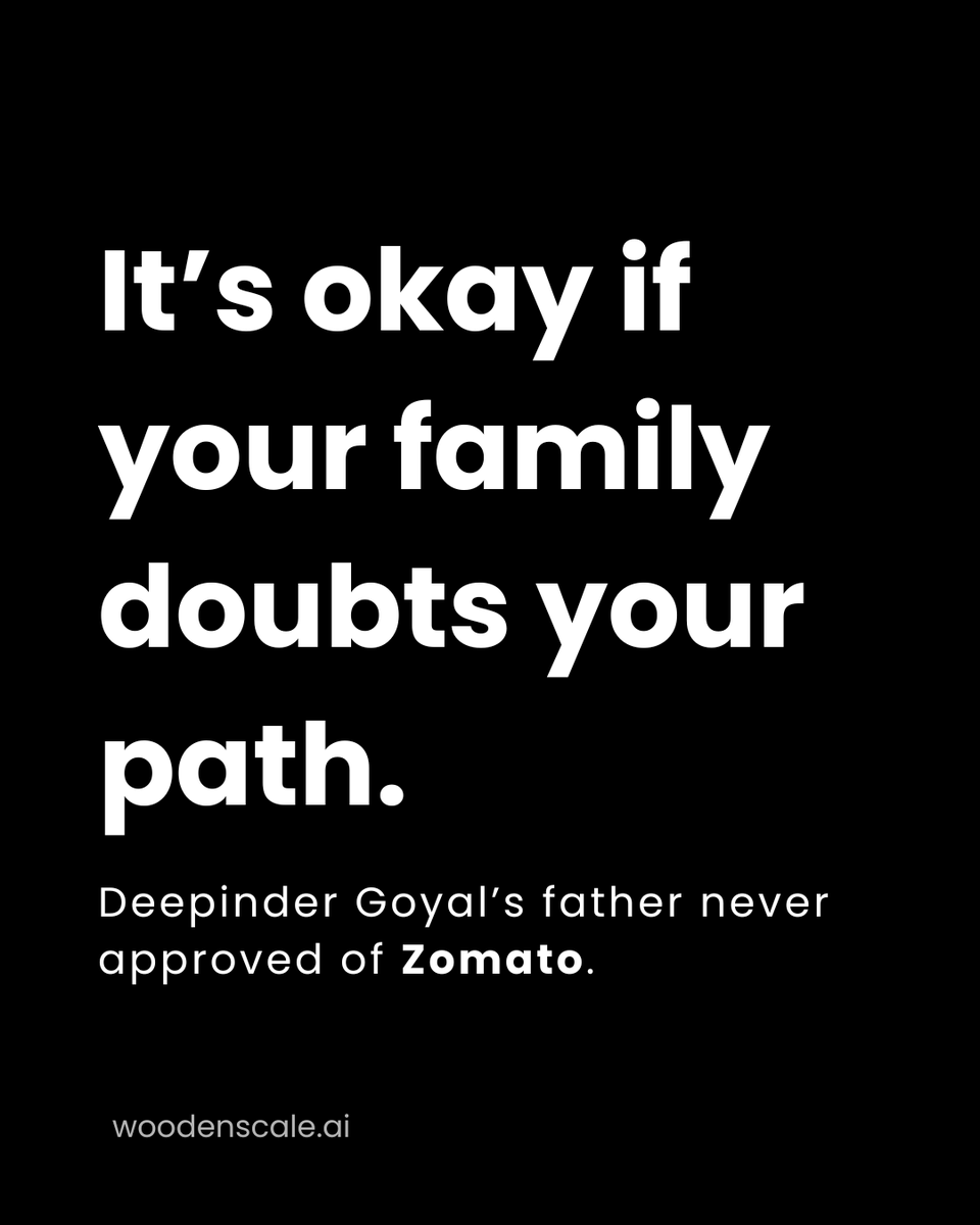 WoodenscaleAI's tweet photo. When @deepigoyal  shared his dream of building @zomato, his family disapproved — entrepreneurship felt far from possible in their small-town Punjab background.
But with relentless determination, he built it anyway
And the world knows him today! https://t.co/EvFAzP8lM3