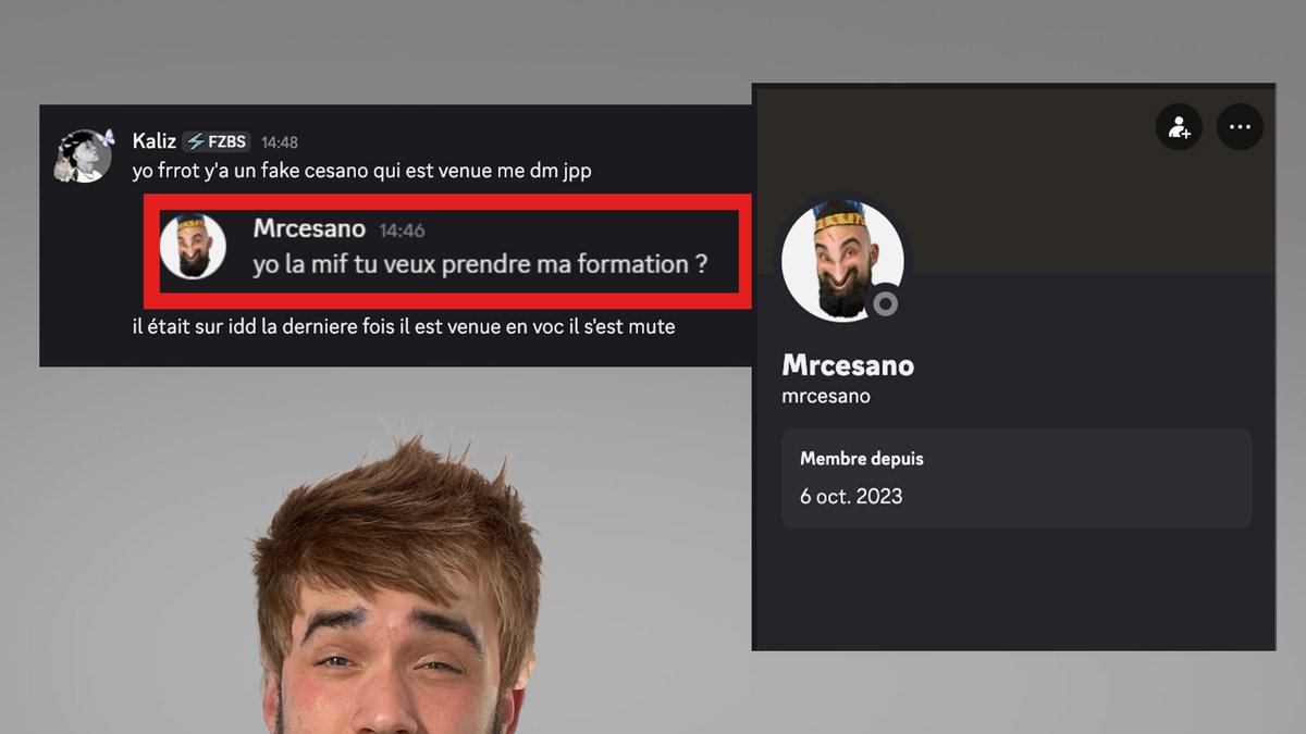 mrcesano_'s tweet image. y'a un fake de moi qui se balade sur discord 

❌❌❌ je ne vous enverrai jamais un DM pour vous vendre ma formation, si cet individu vous contacte signalez-le en ballleeee