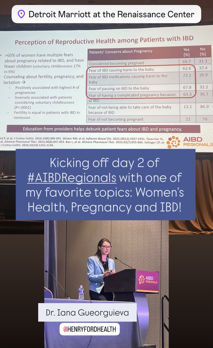 DrRiehl's tweet image. Hey 👋 welcome to day 2 of the Detroit #AIBDregionals @IBDConference. #IBD #pregnancy #familyplanning