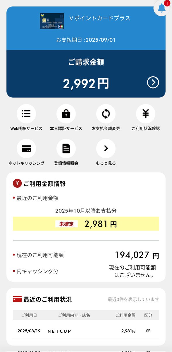 JCBブランドのカードなら毎月サーバー代の請求が来てる