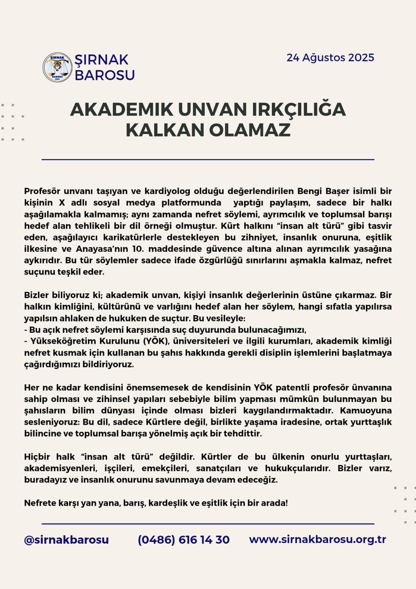 Akademik Unvan Irkçılığa Kalkan Olamaz!