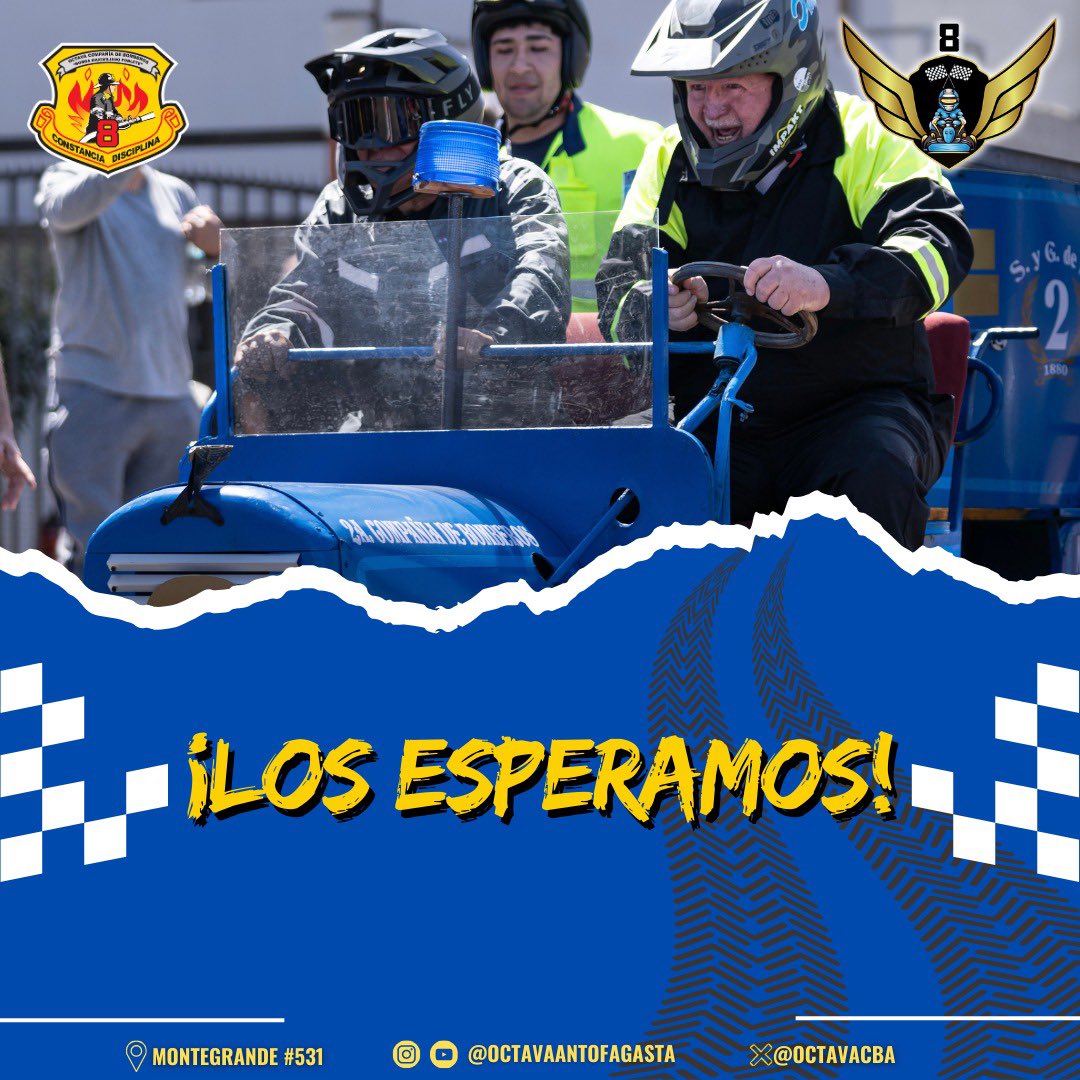🚨 ¡ATENCIÓN ANTOFAGASTA! 🚨

La Octava Compañía de Bomberos te invita a vivir la 2ª versión de la Carrera de Autos Locos, en conmemoración de un nuevo aniversario de nuestra especialidad. 🎉🔥

🤝 Nuevos auspiciadores e invitados
🎁 ¡Y muchas sorpresas más!

#antofagasta