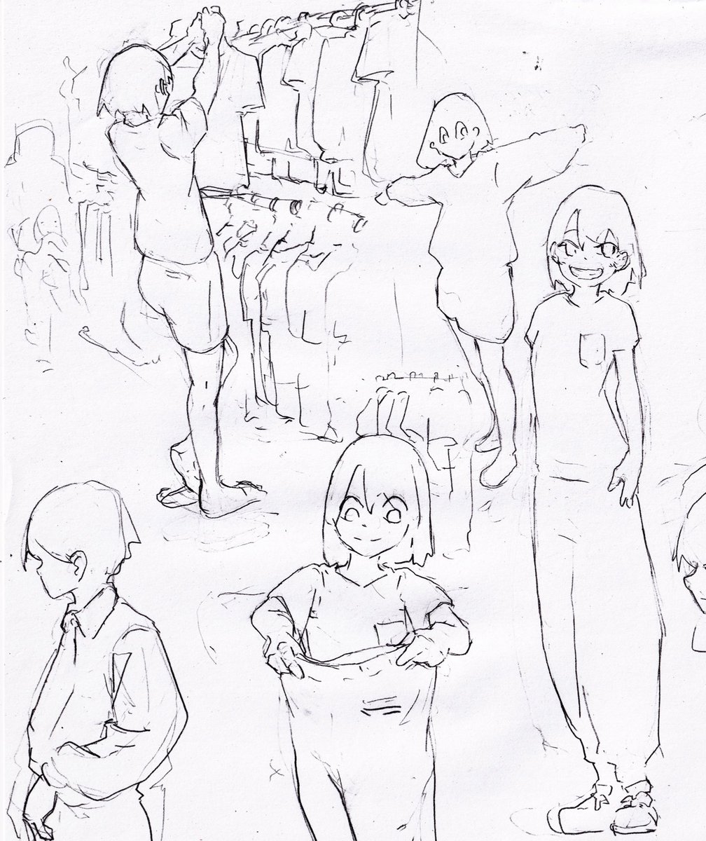 セカストに服を買いに行きました！
#日々描く #アナログ絵