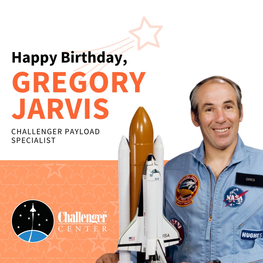 ChallengerCtr's tweet photo. Today, on his birthday, we remember Challenger Payload Specialist Gregory Jarvis.

#STEM #STEMeducation #Space4All #YouBelongInSTEM #YourPlaceinSpace #ChallengerCenter #Challenger https://t.co/23anyfGLN7