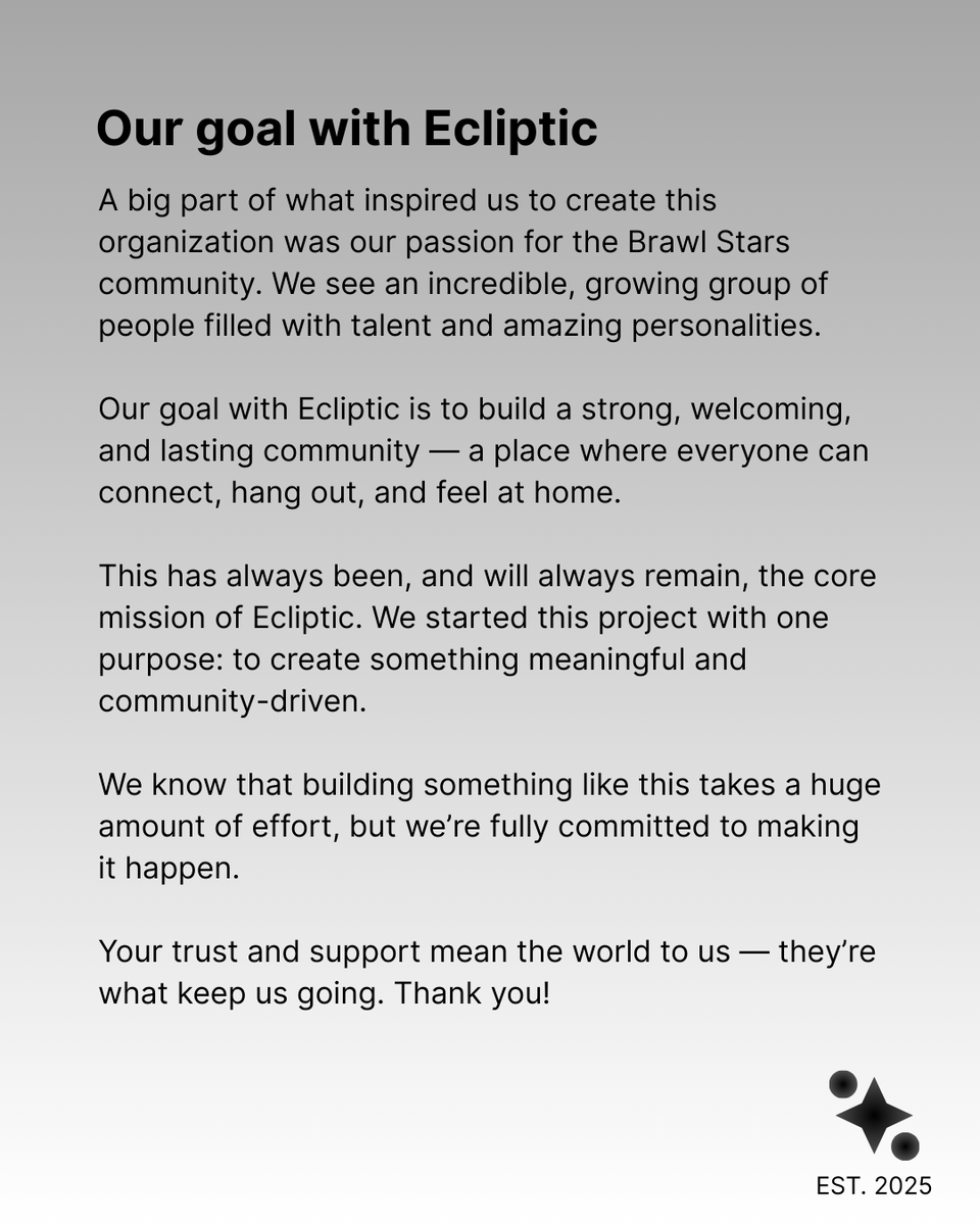We have big goals for Ecliptic! You can read more on that down below.