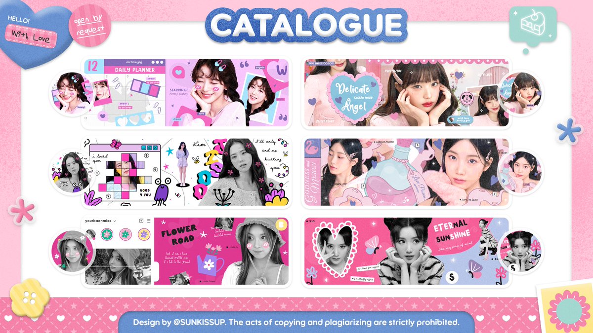 Sunkissup's tweet image. { a repost will be loved. ♡ }

📞 .. hello__O sugarbun! mulai hari ini aku open by request untuk seluruh katalog layout ya. 🍨⭐️ aku juga menerima orderan custom (pinned, gif, dll). detailnya bisa cek thread ini. thank you! 🖍️💭

#zonaba #zonauang