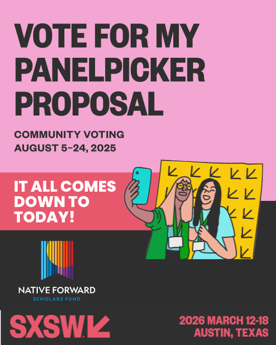 Native_Forward's tweet image. LAST DAY to Vote to get #NativeForward on stage at #SXSW2026 &amp;amp; #SXSWEDU!
Native Women Lead: Changing Systems From Courtrooms to Boardrooms-Reclaiming Truth: From Erasure to Native Leadership
✅ Vote BOTH by Sun, Aug 24-11:59pm!
👉 bit.ly/NFSPanelPicker… &amp;amp; bit.ly/NFSPanelPicker…