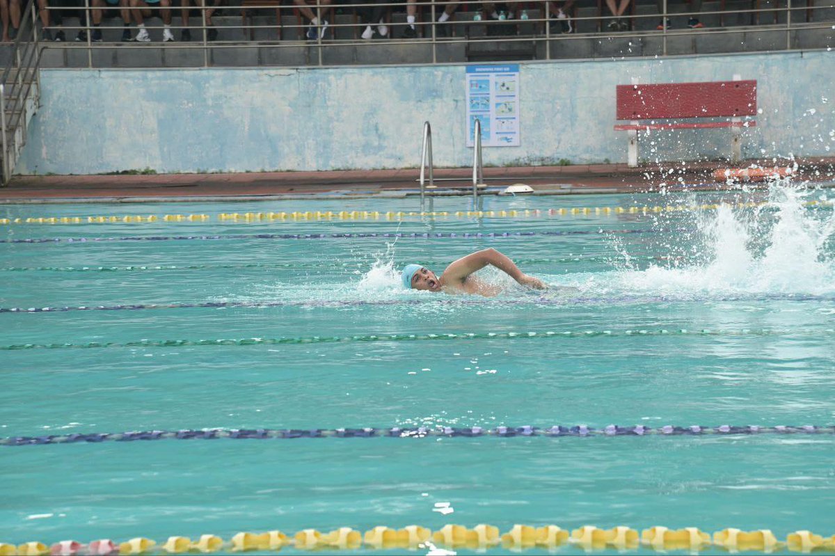 Taking a dip for the #60DaysMentalHealthChallenge! 🏊

Nothing clears the mind like a few laps in the water — endorphins up, stress down, mood lifted! Here’s to better mental health, one stroke at a time. 

#SwimForWellbeing 💪⚓️ #MentalFitness <a href="/IN_WNC/">Western Naval Command</a> 
<a href="/IN_WesternFleet/">The Sword Arm</a>