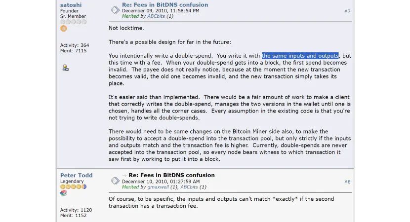 BitDNSで手数料について議論するSatoshi Nakamotoとピーター・トッドのフォーラム投稿