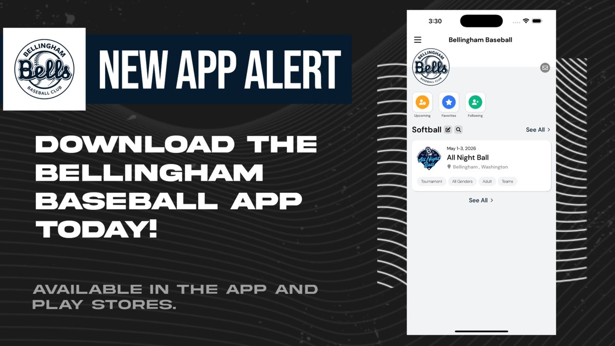 📲 New App Alert!
Download the Bellingham Baseball (<a href="/bhambells/">Bellingham Bells</a>) app today for 🏆schedules &amp; ⚡ real-time updates right at your fingertips! apps.apple.com/us/app/belling… play.google.com/store/apps/det…
