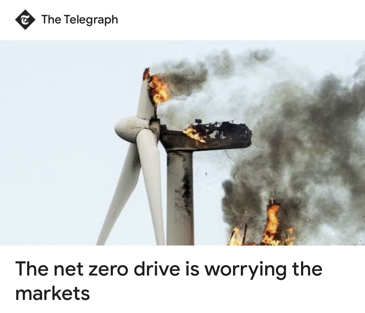 John Redwood: “The Net Zero drive is worrying the markets”.  I’m not surprised.  It’s worrying me, too.