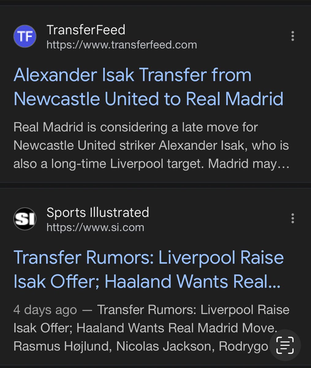 My Google alerts are awful! 

They tell me Real Madrid is buying Isak and Haaland. 

Every day is a different, random article that don’t seem accurate - it’s killing my 😭🙈😡