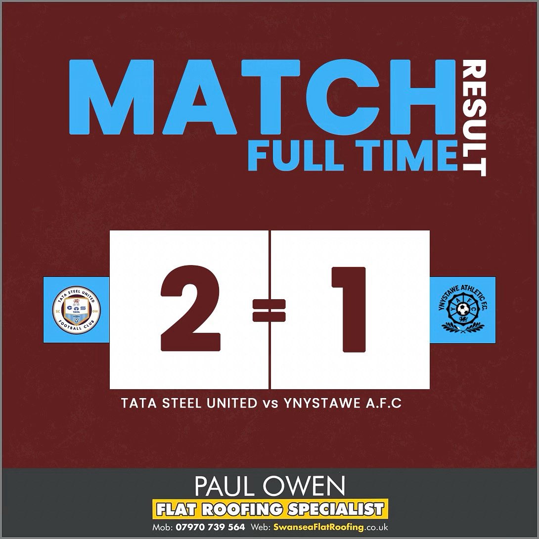 A tough defeat in a very close and competitive Welsh Cup clash. We wish Tata Steel all the best in the next round 👏⚽️