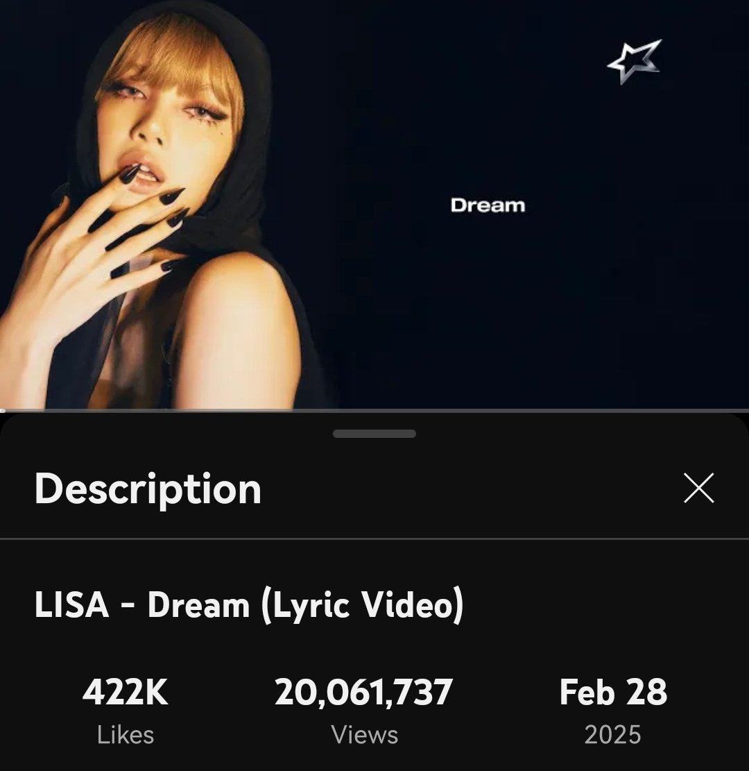 blackpinkXyt's tweet image. #LISA - Dream (Lyric) has surpassed 20 million views on YouTube. It&apos;s the most viewed &apos;Lyric Video&apos; of Alter Ego. 
 
#LISAxAlterEgo #Dream @wearelloud
