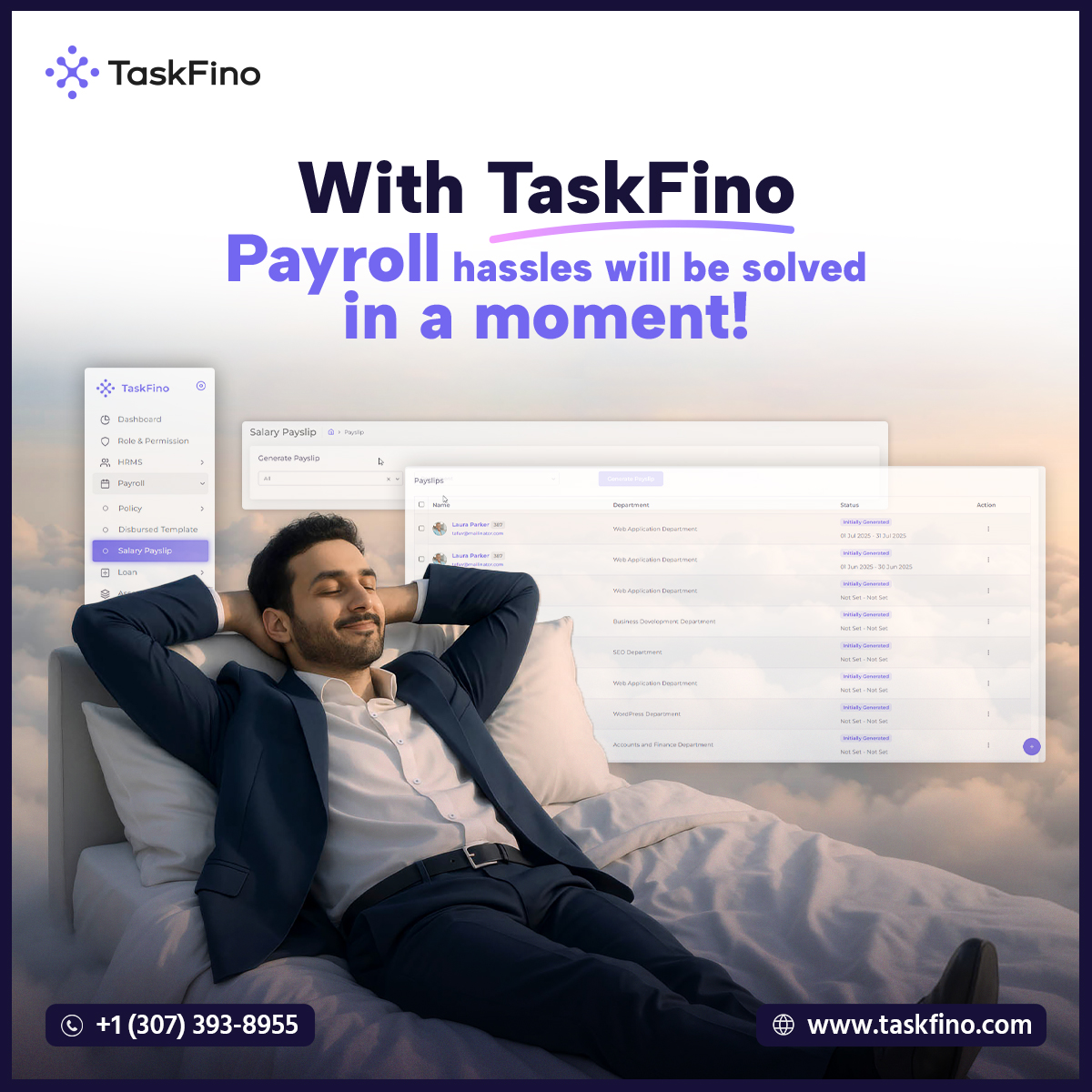 🚨 Did you know? More than 20% of office time is wasted on manual payroll systems!

Now, TaskFino brings you the complete automated payroll &amp; HR solution.

Enjoy 1 month FREE access to Task, Asset, Lead, Loan, and Accounting modules!

👉 Start your 30-day FREE trial today: