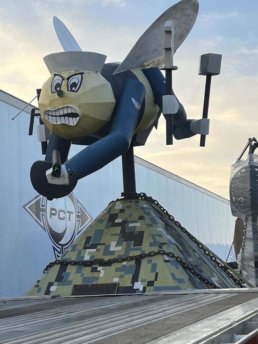 Next to me at the Kingman Arizona truck stop 
  Those of you who don’t know what this is 
  It’s for the SeaBees 
Amazing military branch