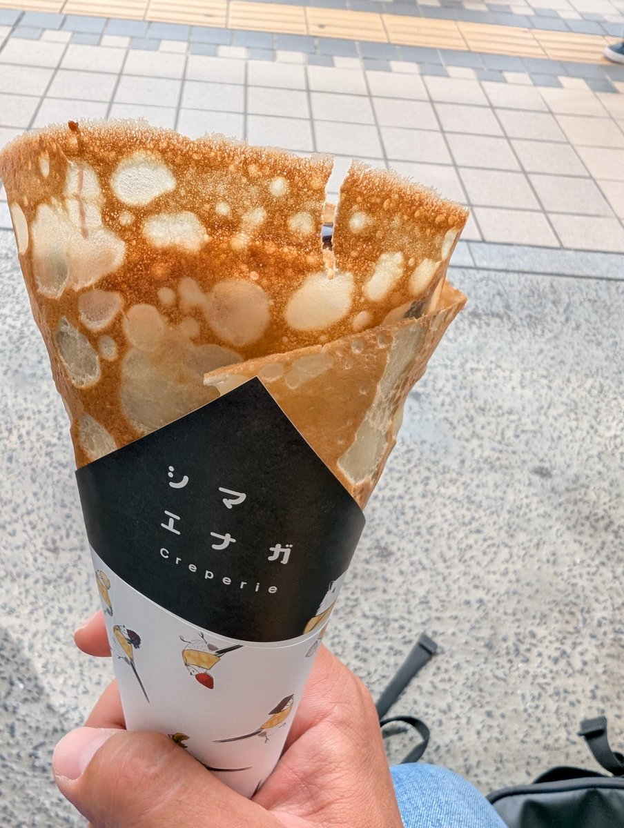 シマエナガクレープもパリパリで美味しかったよ💯😸
