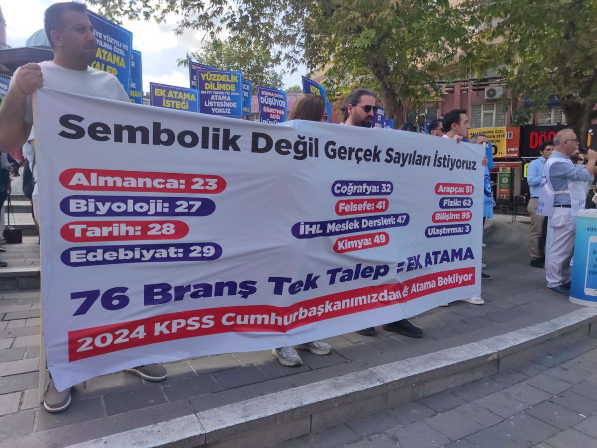 2024 KPSS ile ek atama bekleyen öğretmenler şimdi de Bursa'dan sesini duyuruyor.  
Bu memleketin evlatları plansızlığın kurbanı olmayacak kadar değerli olmalıdır. Hayatlarımız, emeklerimiz, alın terimiz başımıza yıkılmamalı!

#Bursada2024EkAtama
