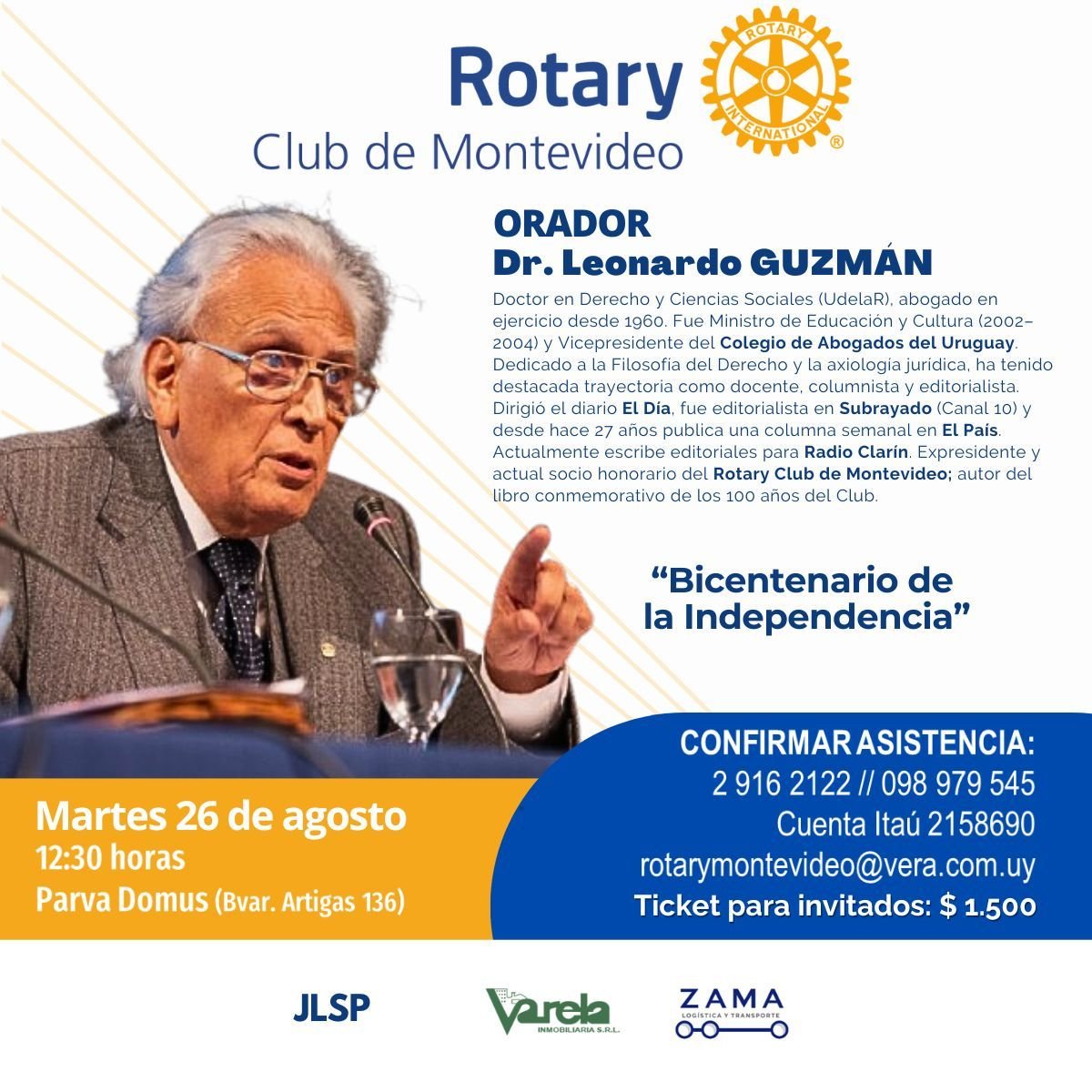 Rotarymvd's tweet image. Conmemorando los 200 años de nuestra independencia.