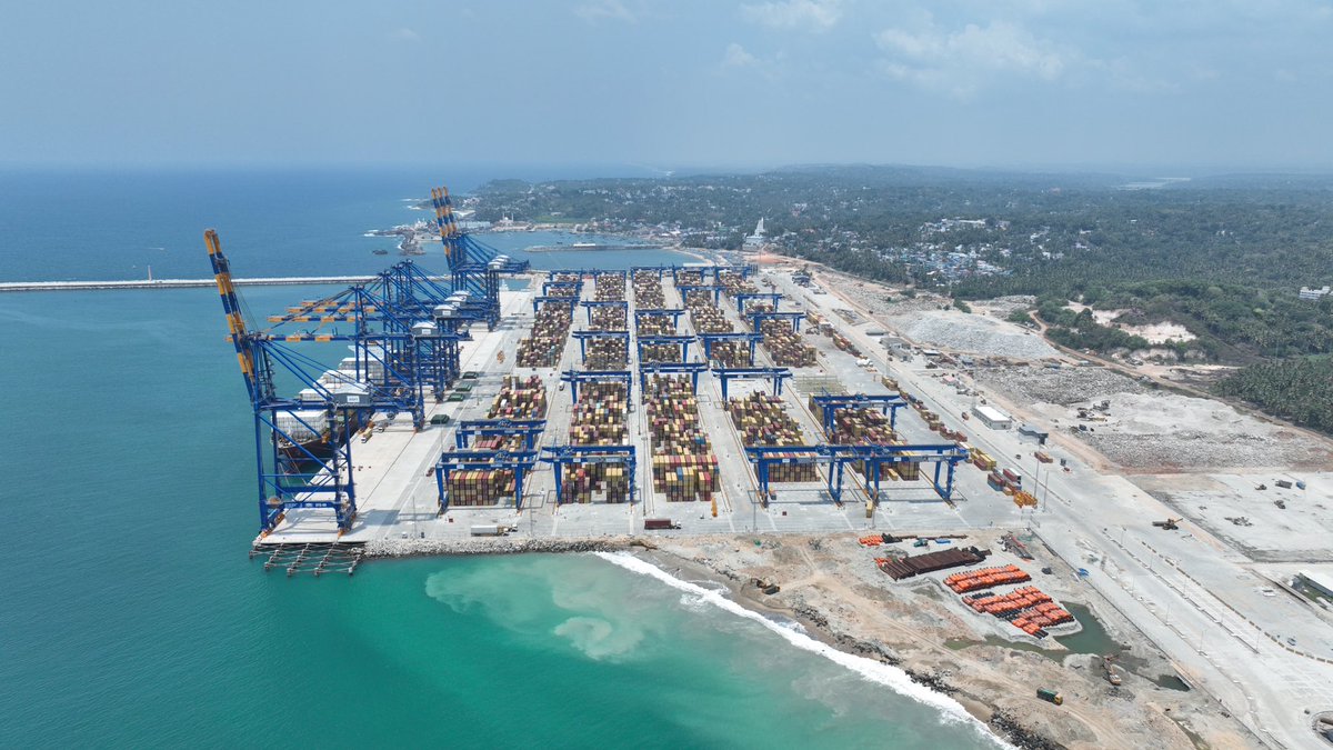 Vizhinjam International Seaport has marked a historic milestone by handling 1 Million TEUs within its very first year of operations. Since the commercial launch in Dec 2024, 456 vessels have berthed here. A testament to Kerala's vision and commitment, this project is taking our