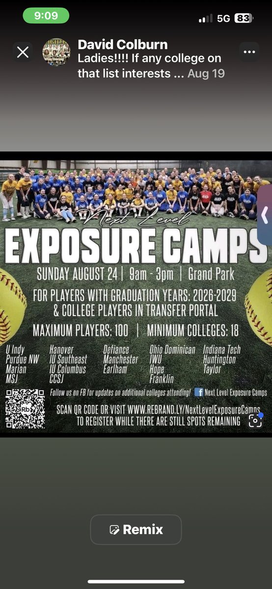KayleiMorgan00's tweet photo. Looking forward to a great day at the exposure camp today at Grand Park.@TU_Softball @iupucsb @mattew_glidewl @TUSBCoachMatt @coachferrell15 @UIndySoftball #CO2027 #utility
#Uncommitted2027 https://t.co/UFziDQaJpQ