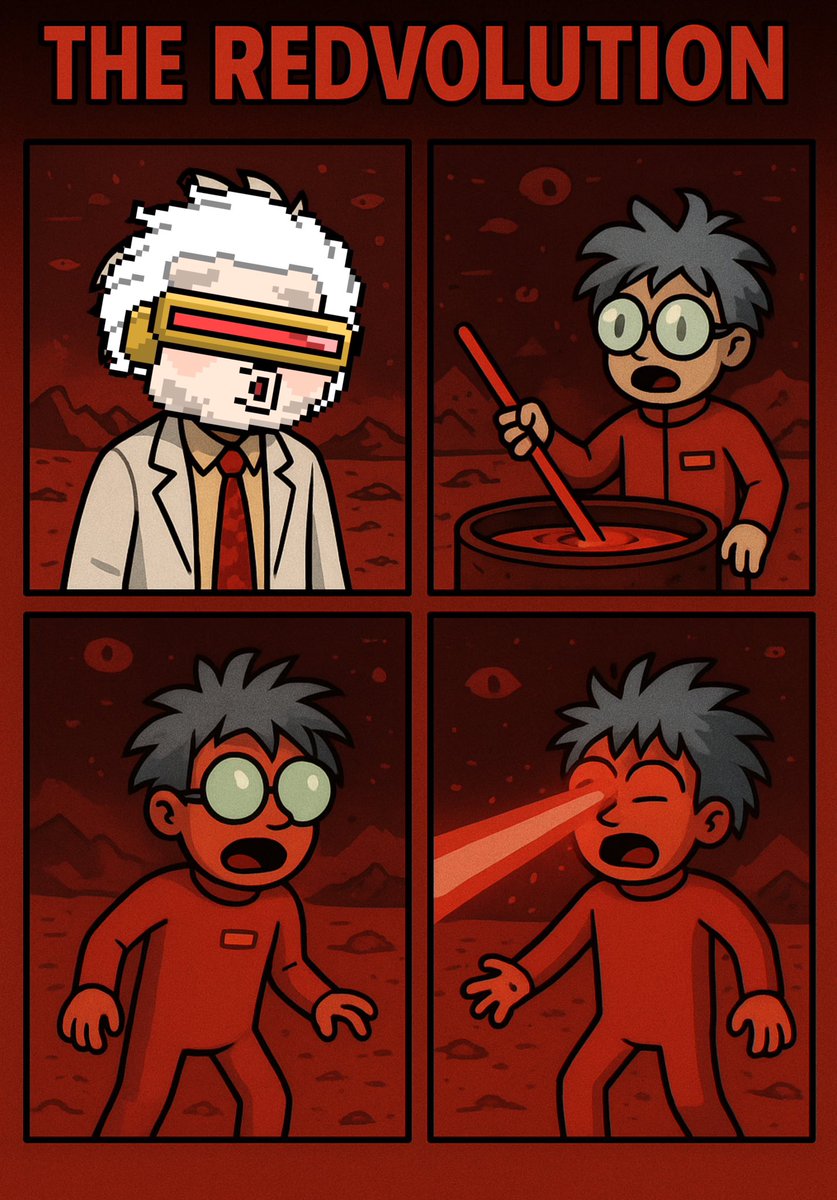 Zirpu33's tweet image. Mad Weekend everyone @madscientists_x  #RedRubyRebels  making some crazy experiments with red brothers &amp;amp; sisters from @Red_Planet_Dao 

They make a real elixir in ther apothecary to power their nigthmares. 

Find out if it works, or if something went wrong🤣 #REDvolution