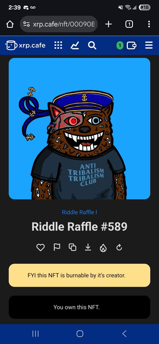 Awz (@austinpieterse) on Twitter photo THANK YOU!!!!! <a href="/RIDDLEXRPL/">RiddleSwap.com</a>
I was workin nightshift browsing the cafe and seen mint price dropped to 1 xrp per raffle ticket!!!...decided to drop another 19xrp and BAM I AM NOW A PROUD OWNER OF MY FIRST FUZZYBEAR!!!! LOVE IT!!! THANK YOU!!!!! <a href="/RIDDLEXRPL/">RiddleSwap.com</a>
I was workin nightshift browsing the cafe and seen mint price dropped to 1 xrp per raffle ticket!!!...decided to drop another 19xrp and BAM I AM NOW A PROUD OWNER OF MY FIRST FUZZYBEAR!!!! LOVE IT!!!