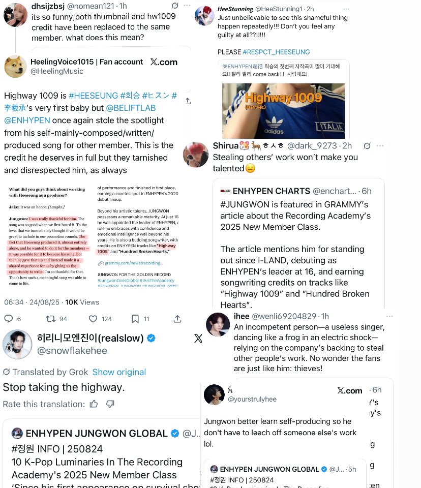 theacejwon's tweet image. heeseung akgaes are stooping so low just because they can’t accept that jungwon has credits in highway 1009… they will harass jungwon bc they know engenes NEVER defend him. when will these vile solos and akgaes be called by this fandom? this is pathetic