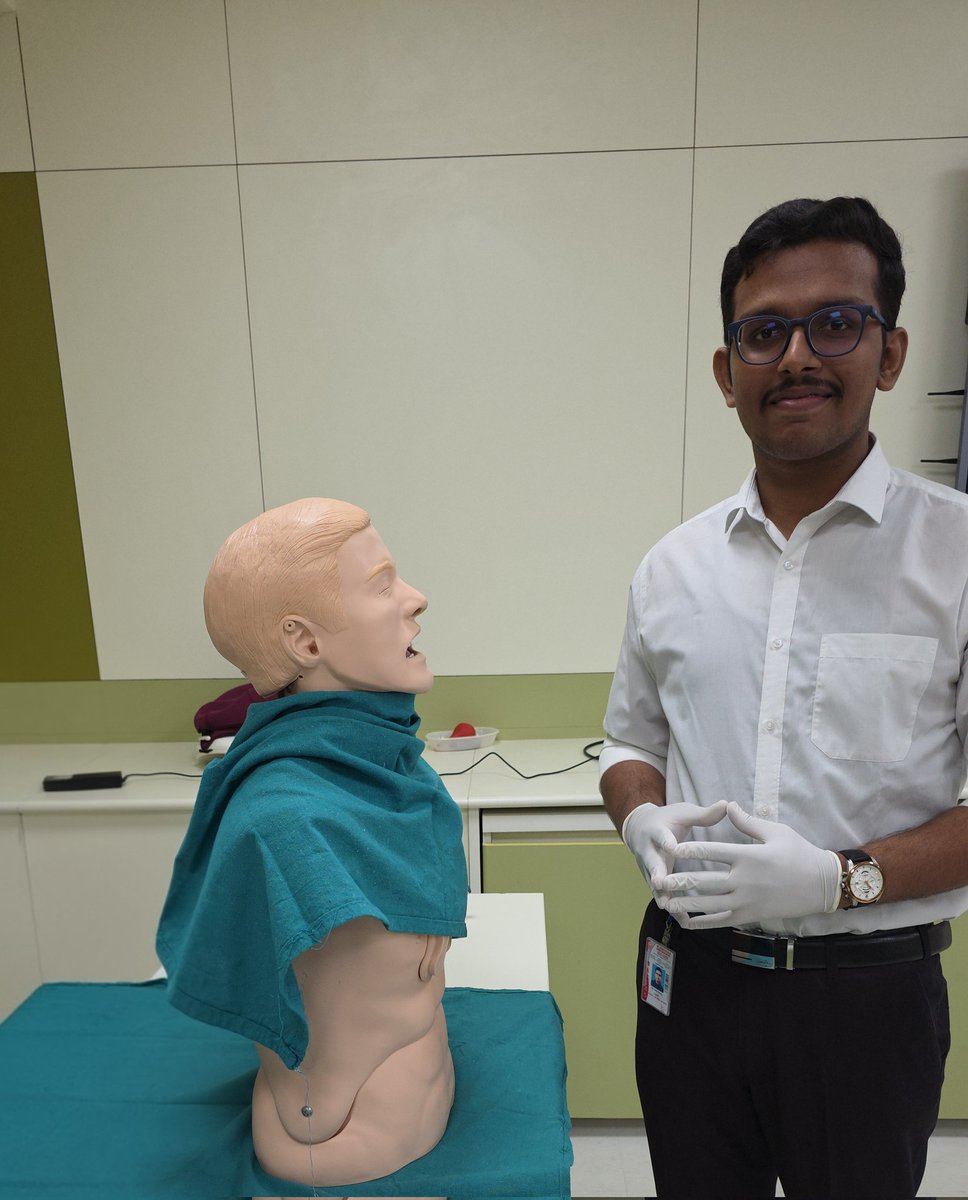 SahilSarta21707's tweet photo. Grateful to have attended a 2-day simulation training by @Laerdal at our Institution🩺
Hands-on with:
✅ Airway management
✅ Ryle’s tube insertion
✅ ECG basics
✅ Delivery simulation

Learning medicine beyond textbooks, one skill at a time. #MedEd #Simulation #medtwitter https://t.co/9u65VxjeDg