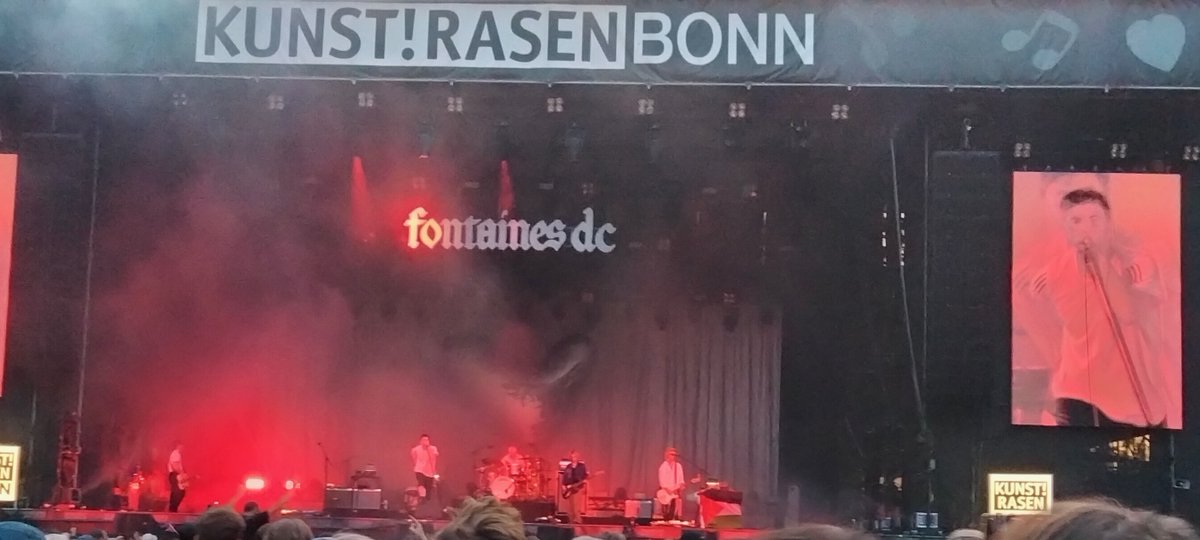Enjoyed the #FontainesDC gig at #kunst!rasen #bonn last week.  A great evening seeing a band in their stride, definitely maybe not yesterday's dinner (:)!  Reasonable ticket price.  Had a nice curry wurst, on the subject of food, and refreshing apfselsaftschorle X