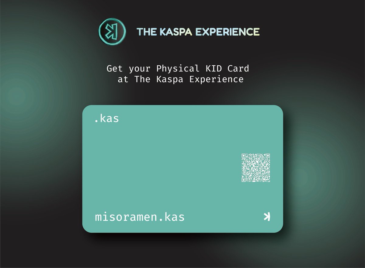 kns.kas (@knsdomain) on Twitter photo ⏰ Reminder KNS x Kaspa Experience Giveaway!
KNS will be at <a href="/KaspaExperience/">The Kaspa Experience</a> Berlin on 9/13.
All .kas holders can claim their physical KID card directly at the KNS booth.
👇How to join:
✅Reply with your .kas domain or KID screenshot
✅Like ❤️ & RT 🔁 this post
✅Must be a ⏰ Reminder KNS x Kaspa Experience Giveaway!
KNS will be at <a href="/KaspaExperience/">The Kaspa Experience</a> Berlin on 9/13.
All .kas holders can claim their physical KID card directly at the KNS booth.
👇How to join:
✅Reply with your .kas domain or KID screenshot
✅Like ❤️ & RT 🔁 this post
✅Must be a