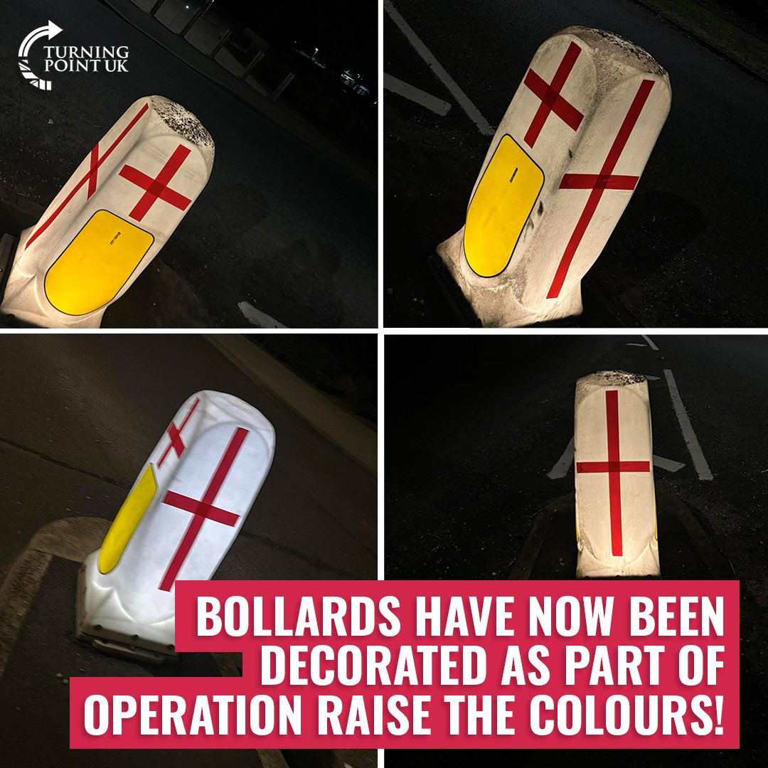Operation Raise The Colours has spread to bollards! 🏴󠁧󠁢󠁥󠁮󠁧󠁿