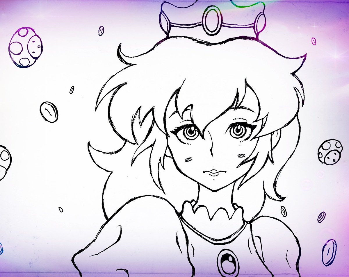 たまに描きたくなるピーチ姫