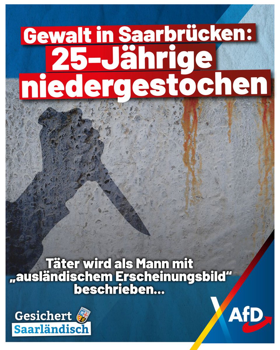 Ein weiterer "Einzelfall" erschüttert das Saarland. Wer solche Meldungen nicht mehr lesen will, hat nur eine Alternative: Remigration. Und die gibt es nur mit der AfD!