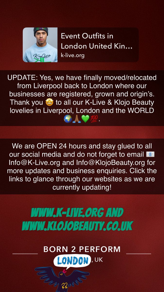 We are back to London, England. 
klojobeauty.co.uk 
Cc <a href="/k_live_hitpromo/">𝐊-𝐋𝐢𝐯𝐞 𝐄.𝐍.𝐓 /𝐇.𝐈.𝐓 𝐏𝐫𝐨𝐦𝐨®️</a> <a href="/k_live_hitpromo/">𝐊-𝐋𝐢𝐯𝐞 𝐄.𝐍.𝐓 /𝐇.𝐈.𝐓 𝐏𝐫𝐨𝐦𝐨®️</a>
