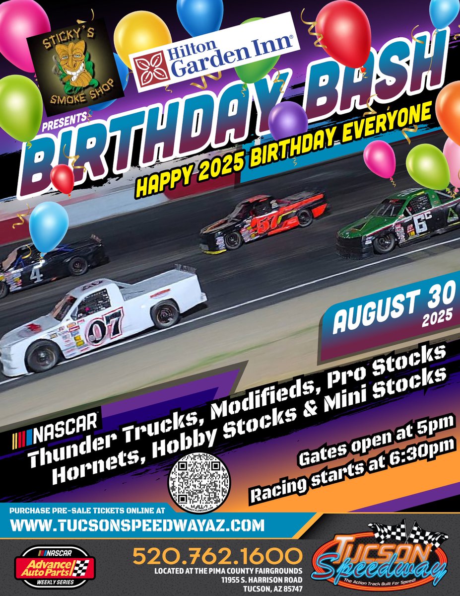 Less than a week until we are back racing at the 2025 Birthday Bash!

Modifieds will run double main events and the Hobby Stocks are back in action after a weekend off. 

Full event schedule will be released in the next few days.