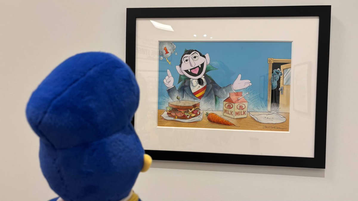 _PartyCoffin_'s tweet image. I haven&apos;t been up to much of anything beyond working!  I  did travel with Friends to take Wally to go look at framed Sesame Street  artwork though- It was fun to see it up close! I always had the thought in there, &quot;Wally&apos;s seeing his Forefathers...&quot; which is very funny...